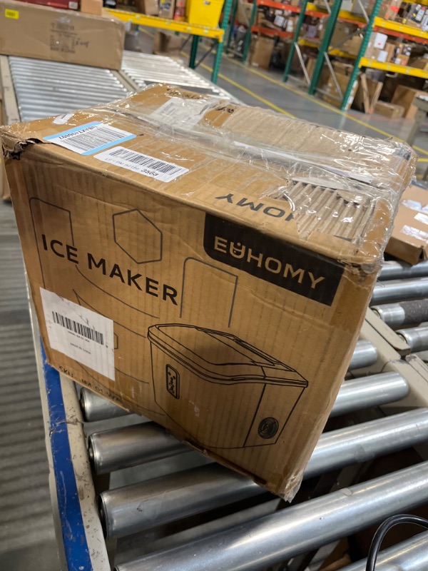 Photo 1 of **FOR PARTS** Euhomy Ice Maker Machine Countertop, 26 lbs in 24 Hours, 9 Cubes Ready in 6 Mins, Self-Clean Electric Ice Maker Compact Potable Ice Maker with Ice Scoop and Basket. for Home/Kitchen/Office.(Silver) 12.59 x 9.64 x 12.59 inches Sliver 1