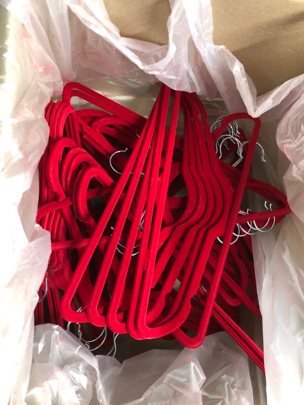 Photo 1 of 40 pack of red velvet hangers 