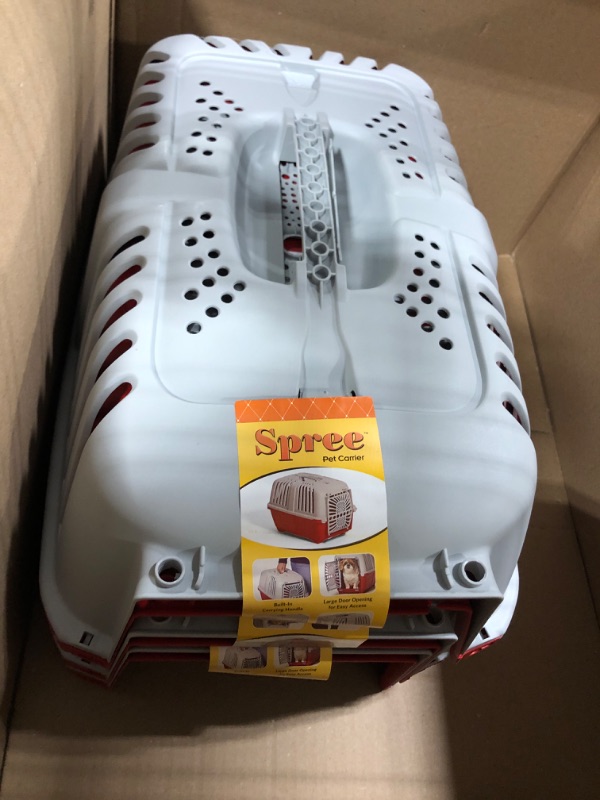 Photo 3 of **USED NOT COMPLETE** Midwest Spree Travel Carrier | Hard-Sided Pet Carriers Ideal for Extra-Small Dogs, Cats & Other Small Animals 22-Inch XS Dog Breeds Red