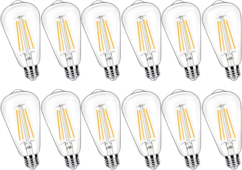 Photo 1 of 12 Pack 100 Watt Led Bulbs, 9W Led Edison Light Bulbs 100 watt Incandescent Bulbs Equivalent, 4000K with E26 Standard Base, 120V Input Not Dimmable, High CRI 90, Flicker Free