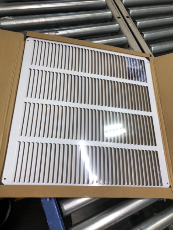 Photo 3 of 20"w X 18"h Steel Return Air Grilles - Sidewall and Ceiling - HVAC Duct Cover - White [Outer Dimensions: 21.75"w X 19.75"h]
