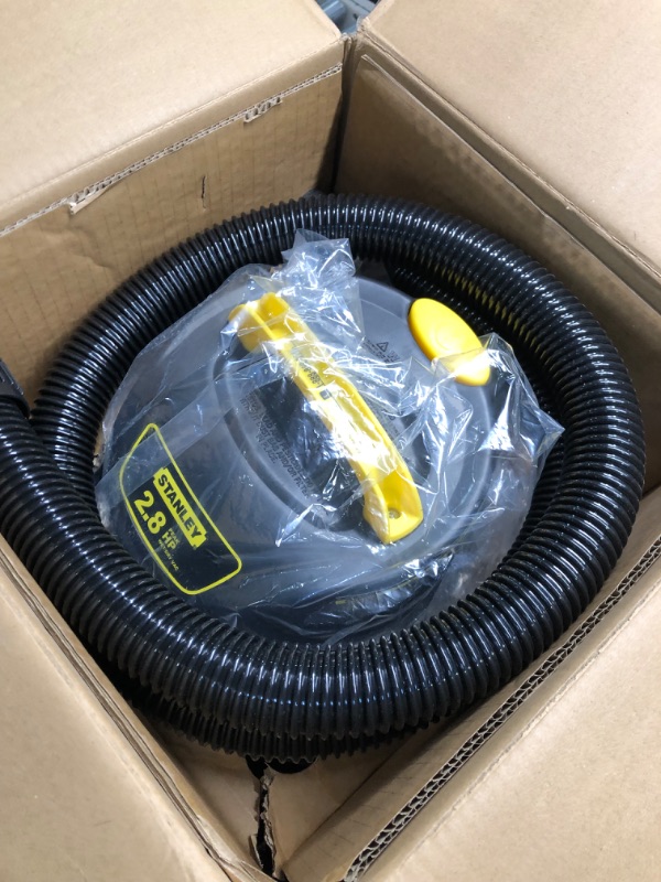 Photo 3 of Stanley - SL18129 Wet/Dry Vacuum, 4 Gallon, 4 Horsepower, Stainless Steel Tank Silver+yellow