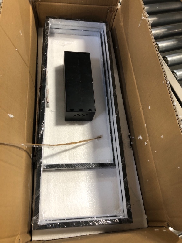 Photo 1 of XEMQENER Modern LED Ceiling Light, 62W Dimmable Flush Mount Ceiling Lamp with Remote Control, 3-Square Chandelier Ceiling Light Fixture for Dining Room Bedroom Living Room (Black) Black 35'' Black Rectangle-62W