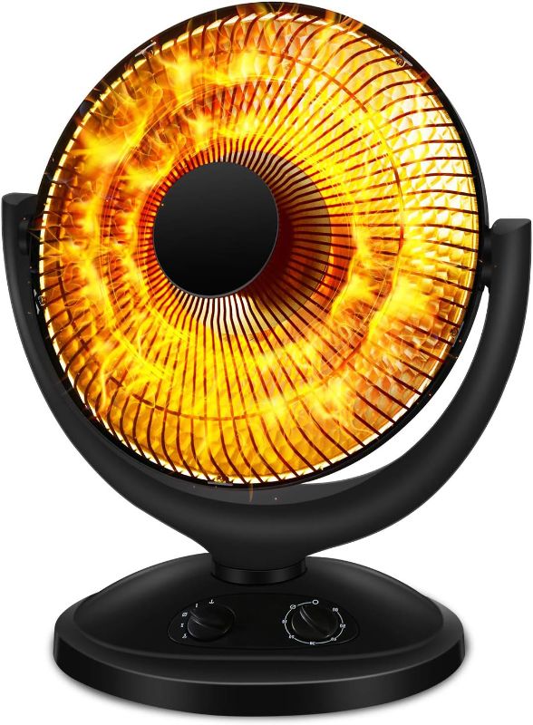 Photo 1 of ** USED**  Antarctic Star Space Heater, Portable Heater Electric Ceramic Small Heater Indoor Use Oscillating Radiant Dish Heater Overheat Protection Quiet with Adjustable Tilt For home or office, 800W Black
