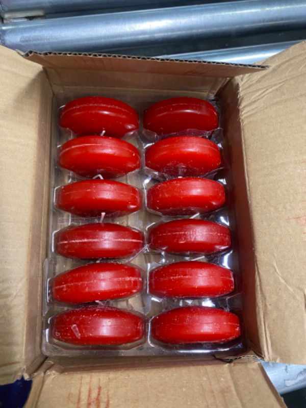 Photo 3 of 10 Hour Red Floating Candles Large 3" Unscented Dripless Water Wax Floating Candles for Vases, Centerpieces at Wedding, Party, Pool, Holidays, Set of 12 Red 12 Packs 3.0 Inch