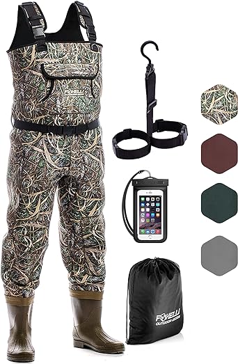 Photo 1 of 
Visit the Foxelli Store
Foxelli Neoprene Chest Waders, Camo Hunting & Fishing Waders for Men & Women with Boots, Waterproof Bootfoot Waders