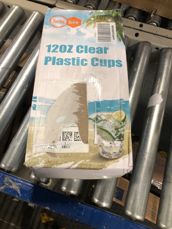 Photo 1 of **USED** Turbo Bee 100Pack 12oz Clear Plastic Cups,Disposable PET Crystal Dringking Cups,Disposable Plastic Party Cups for Ice Coffee, Smoothie, Slurpee, or Any Cold Drinks