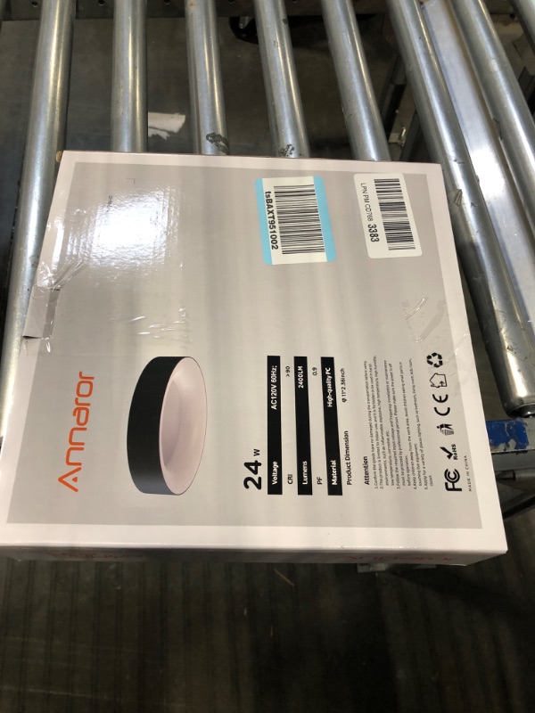 Photo 1 of Annaror LED Flush Mount Ceiling Light with Remote Control, 24W 3000K-6500K Dimmable Ceiling Light Fixture, Modern Led Ceiling Lights for Bedroom Kitchen Laundry Room, 11 Inch Black