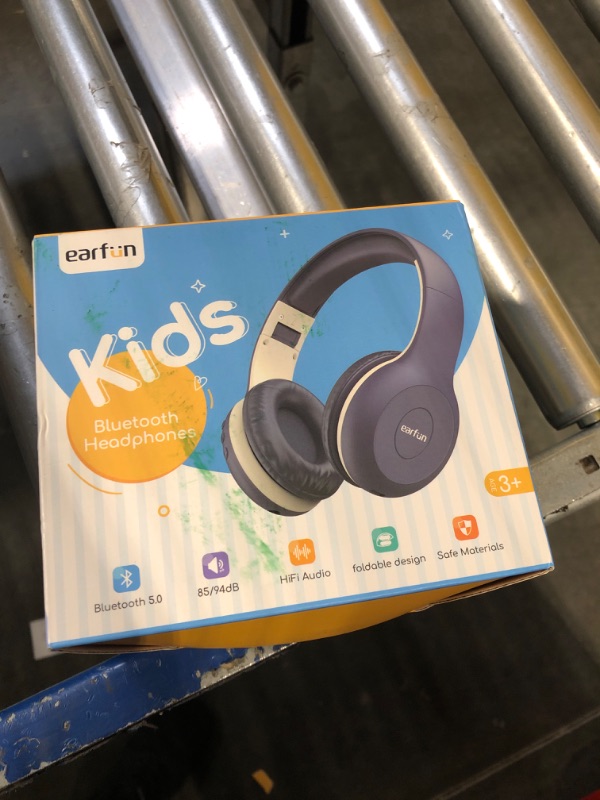 Photo 3 of Kids Bluetooth Headphones, EarFun K2 Kids Headphones with Volume Limited, 40H Playtime, Bluetooth 5.0 Headphones with Mic, Stereo Sound, Foldable Over-Ear Headphones for Kids/School/Travel/iPad/Tablet