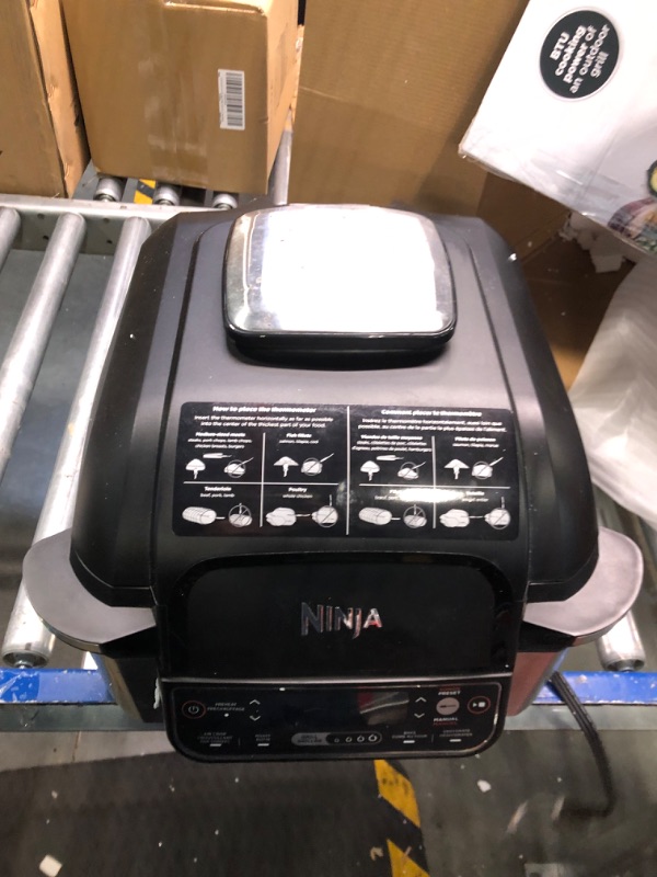 Photo 7 of ** MISSING PARTS RUSTY AND USED** Ninja AG301 Foodi 5-in-1 Indoor Grill with Air Fry, Roast, Bake & Dehydrate, Black/Silver Black/Silver 4-Quart Indoor Grill