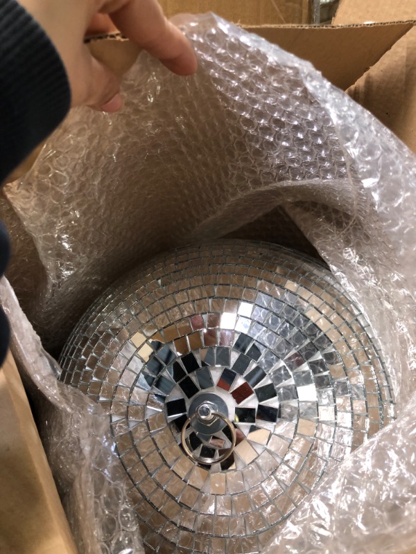 Photo 1 of 4 pack Large Disco Ball Silver Hanging Disco Balls Reflective Mirror Ball Ornament for Party Holiday Wedding Dance and Music Festivals Decor Club Stage Props (12 Inch, 8 Inch, 6 Inch, 4 Inch)