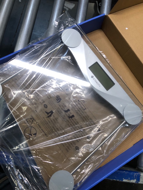 Photo 1 of Etekcity Digital Body Weight Bathroom Scale, Large Blue LCD Backlight Display, High Precision Measurements,6mm Tempered Glass, 400 Pounds Non Smart Silver