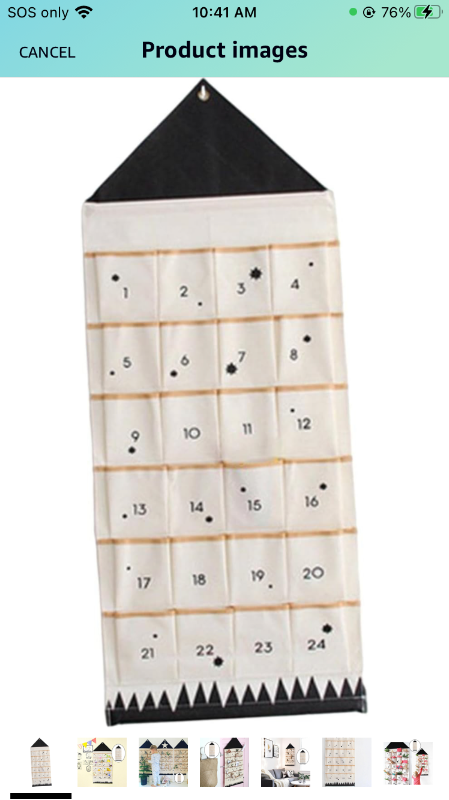 Photo 1 of Christmas 24 Day Advent Calendar with Pockets Wall Hanging Bag for Holiday Decoration