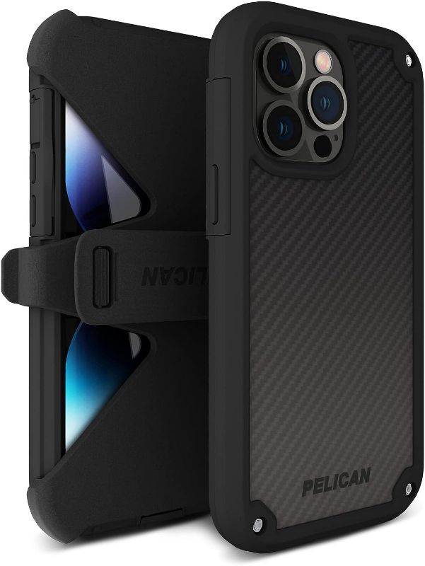 Photo 1 of ** clip is broken **  Pelican - SHIELD Series - Kevlar Case for iPhone 12 Pro Max (5G) - 21 ft Drop Protection - 6.7 Inch - Black