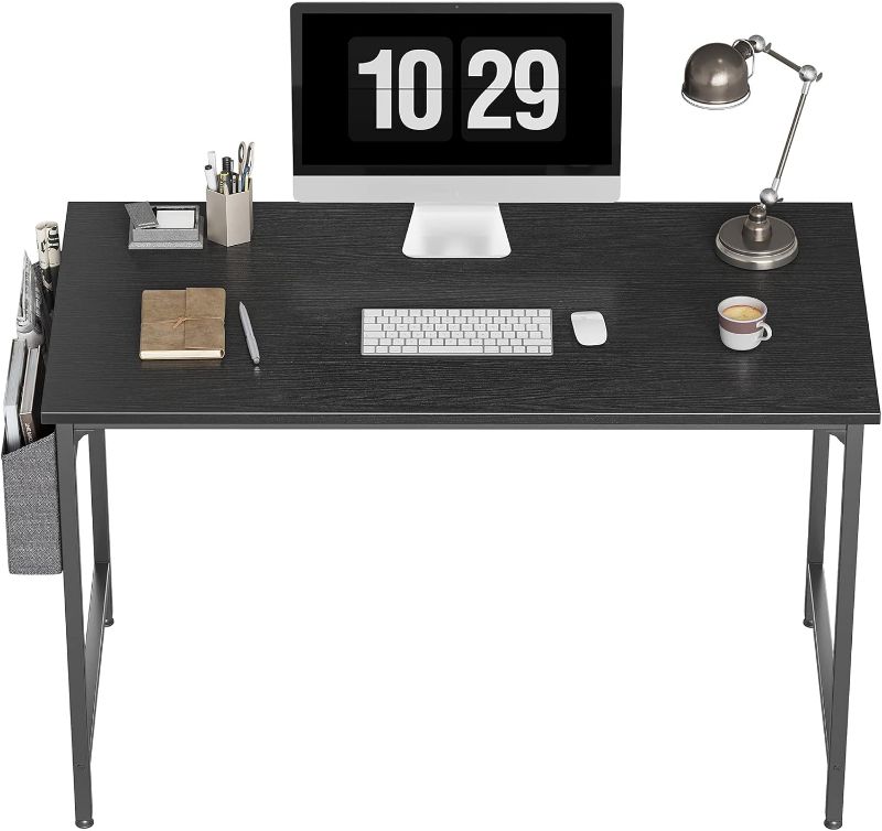 Photo 1 of CubiCubi Computer Desk 40" Study Writing Table for Home Office, Modern Simple Style PC Desk, Black Metal Frame, Black
