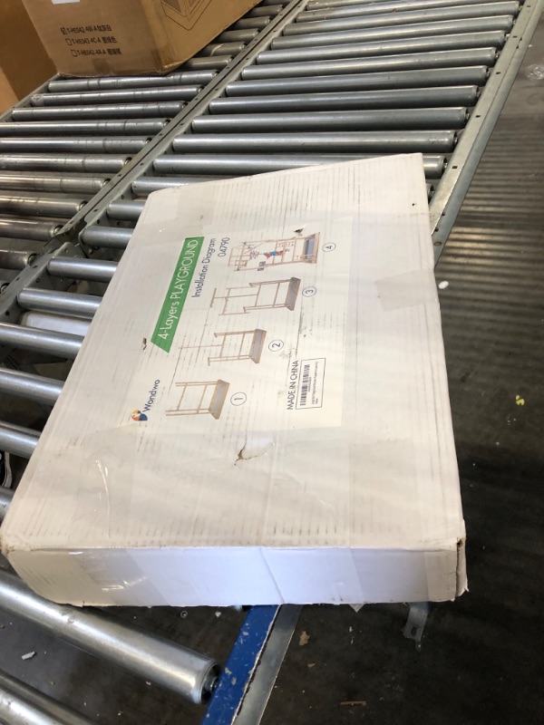 Photo 1 of Large Parrot Playground 4 Layers - Bird Playground Cockatiel Wood Perch Gym Playpen Play Gym Parrot Playstand Bird Perches for Parakeets Lovebirds Conure Cockatoos Finch Budgies