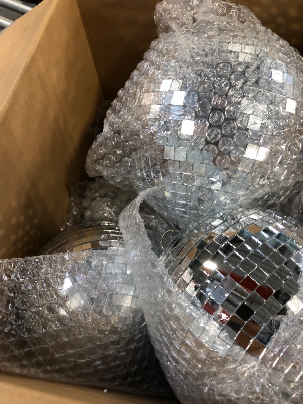 Photo 3 of 17 Pack Large Disco Ball Hanging Disco Ball Small Disco Ball Mirror Disco Balls Decorations for Party Wedding Dance and Music Festivals Decor Club Stage Props DJ Decoration (8, 6, 3.2 Inch)