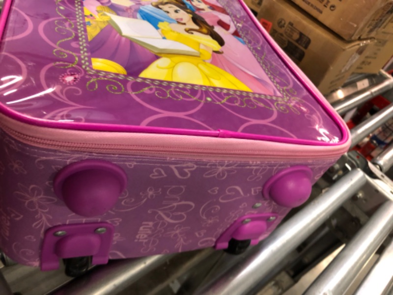 Photo 3 of American Tourister Kids' Disney Softside Upright Luggage,Telescoping Handles, Princess 2, 18"