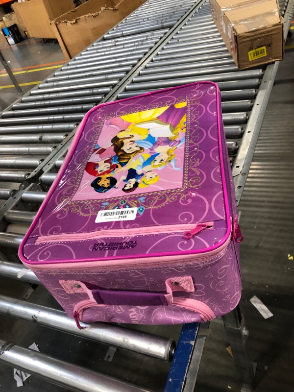 Photo 4 of American Tourister Kids' Disney Softside Upright Luggage,Telescoping Handles, Princess 2, 18"