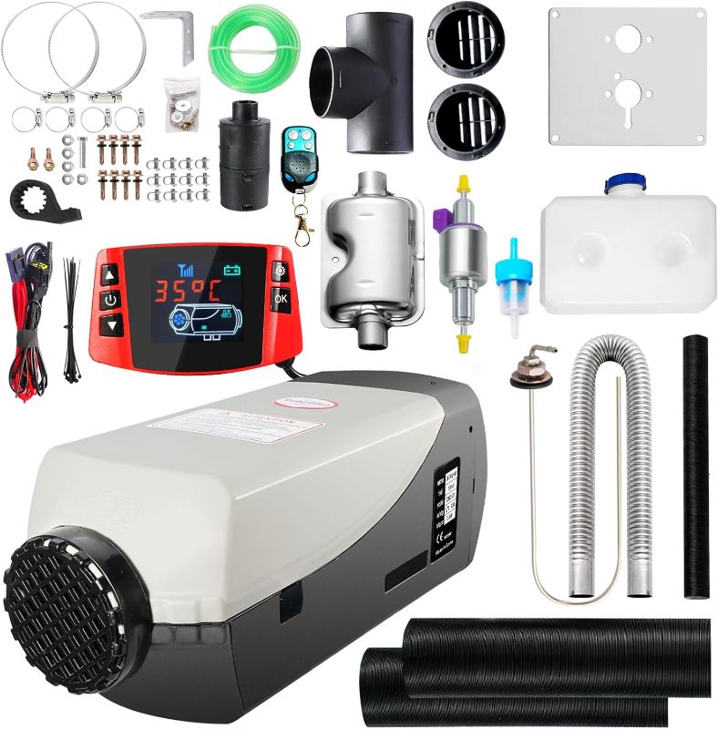 Photo 1 of WAYSKA Diesel Heater 12V, 5L Tank, Diesel Heater 2KW, Muffler, Diesel Parking Heater with LCD Thermostat Monitor & Remote Control for Trucks, Trailer, Boat and Motor-Home