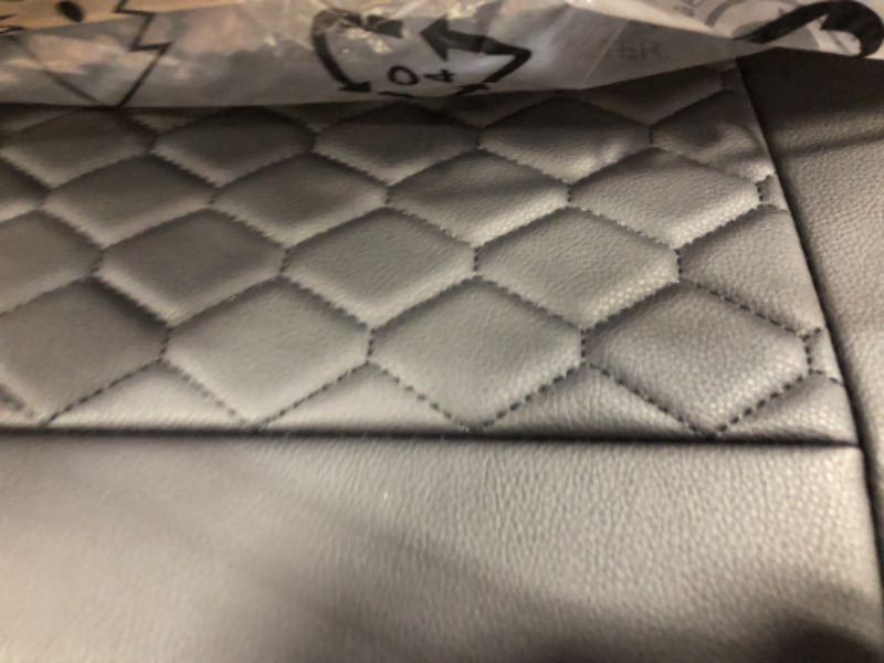 Photo 1 of Elantrip Front Car Seat Cover Luxury Faux Leather Pocket with High Density Foam Non-Slip, Waterproof, Suitable for Cars, Trucks & SUVS (2PC Black) Black Full Coverage front pair