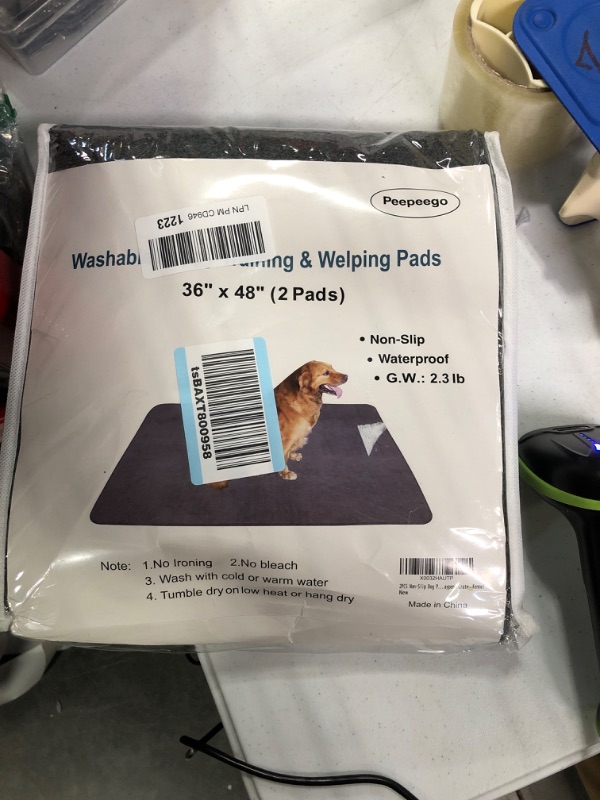 Photo 2 of 2PCS Non-Slip Dog Pads Large 36" x 48", Washable Puppy Pads with Fast Absorbent, Waterproof for Training, Whelping, Housebreaking, Incontinence, Premium Covers for Dog Bed, Playpen, Crate, Kennel