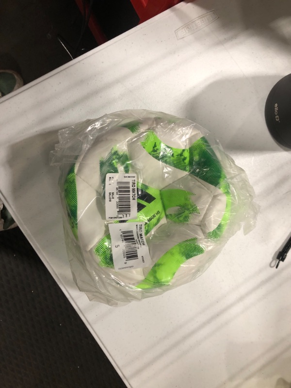 Photo 2 of adidas Unisex-Adult Tiro Match Soccer Ball White/Team Green/Team Solar Green/Black 5