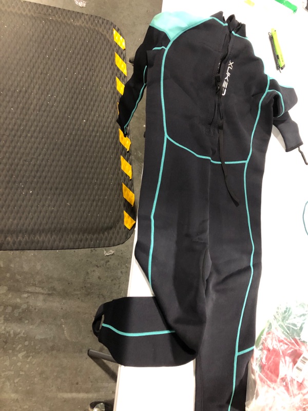 Photo 2 of XUKER Women Men Wetsuit 2mm 3mm, Neoprene Wet Suits Front/Back Zip in Cold Water Full Body Dive Suit for Water Sports Blue 2mm Men X-Small