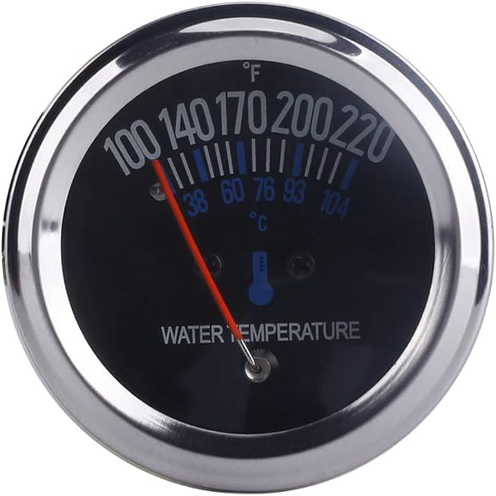 Photo 1 of 2'' 52mm Pointer Mechanical Water Temp Gauge Temperature Meter Degrees Fahrenheit F with Sensor NPT1/2