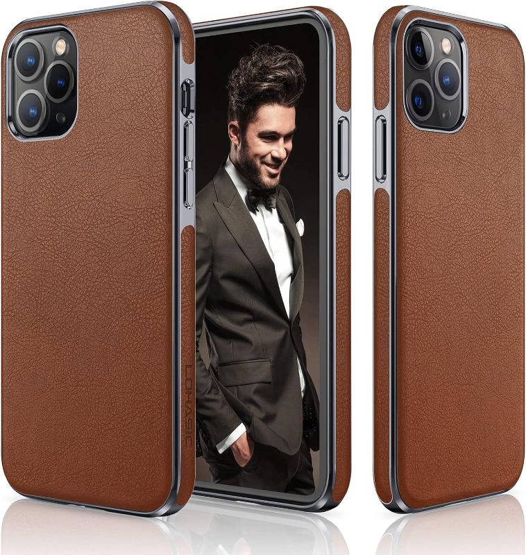 Photo 1 of LOHASIC Designed for iPhone 12 Pro Max Case, Luxury Leather Business Premium Classic Cover Protective Cases Compatible with iPhone 12 Pro Max 5G 6.7 inch - Brown
