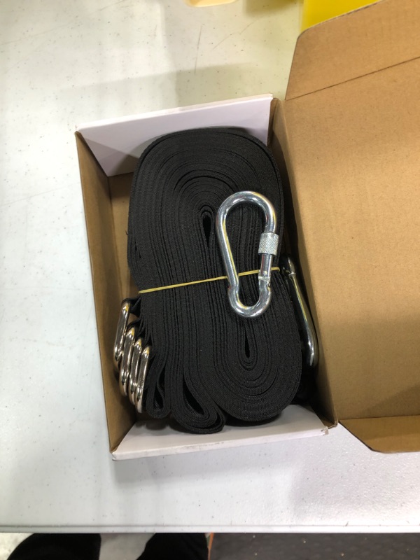 Photo 3 of **USED AND LONG** Tree Swing Hanging Straps Kit, 5FT/10FT/20FT/30FT, Heavy Duty Holds 2200LBS Extra Long, with Safer Lock Snap Carabiners & Carry Pouch Bag (30 FT)