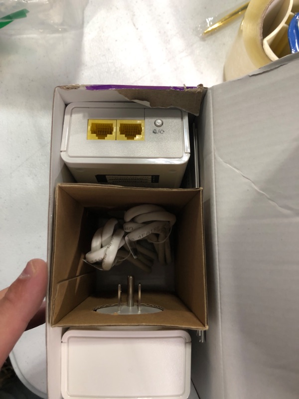 Photo 4 of **New Open**NETGEAR Powerline adapter Kit, 2000 Mbps Wall-plug, 2 Gigabit Ethernet Ports with Passthrough + Extra Outlet (PLP2000-100PAS) 2 Gbps Kit with Extra Outlet