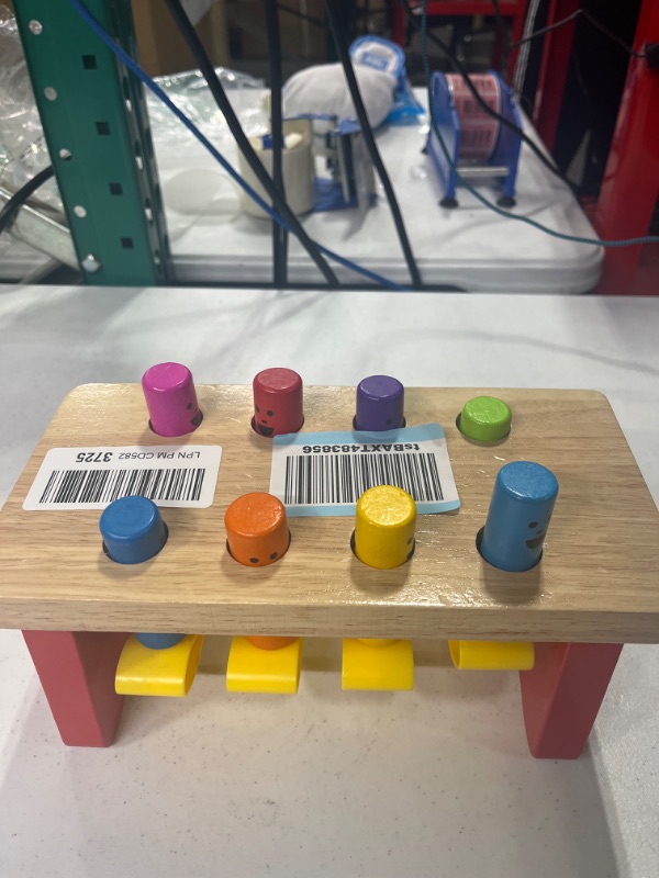 Photo 1 of *HAMMER NOT INCLUDED* Melissa & Doug Deluxe Pounding Bench Wooden Toy With Mallet - STEAM Toddler Toy