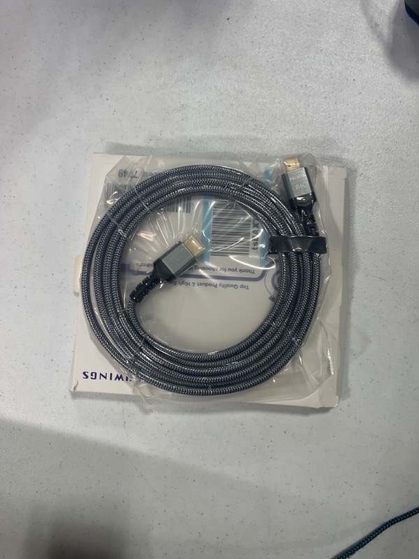 Photo 1 of *brand new* Highwings 8K@60 HDMI Cable 10FT/3M, 48Gbps 2.1 High Speed HDMI Braided Nylon 4K120 144Hz RTX 3090 eARC HDR10 4:4:4 HDCP 2.2&2.3 Compatible for PS5, PS4, UHD TV and PC 10 feet Grey