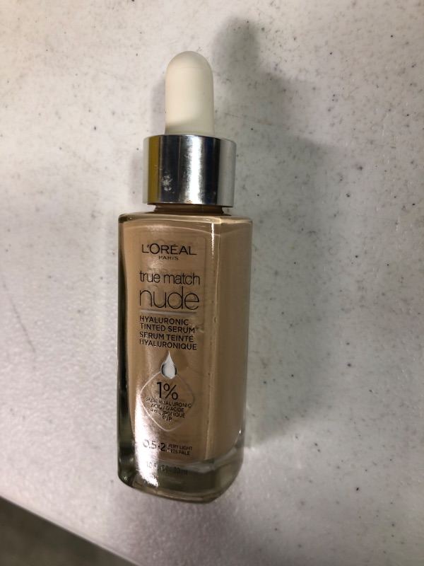 Photo 2 of L'Oreal Paris True Match Nude Hyaluronic Tinted Serum Foundation with 1% Hyaluronic acid, Very Light 0.5-2, 1 fl. oz. Very Light 0.5-2 Serum Foundation