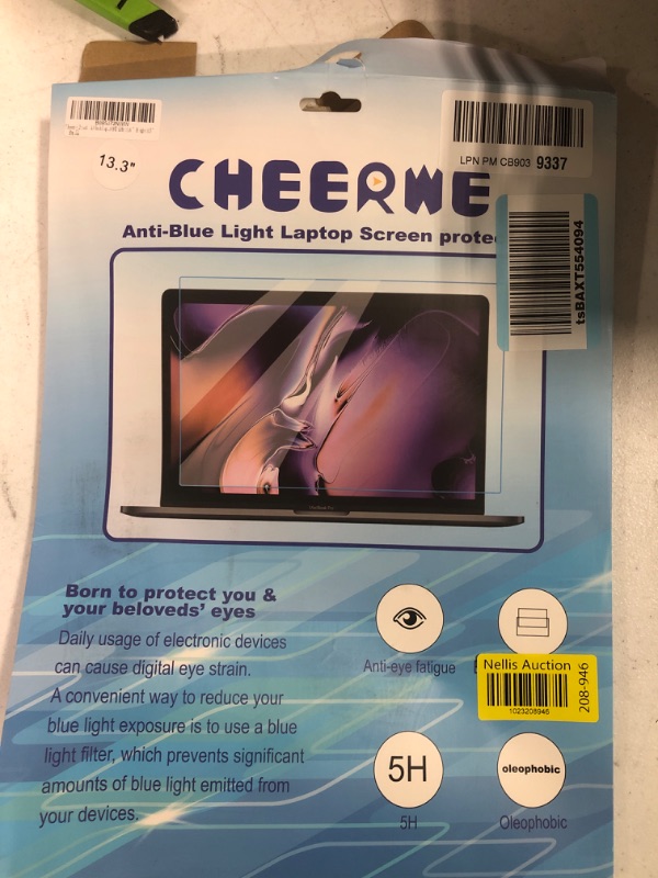 Photo 4 of 2 Pack 13.3 Inch Anti Blue Light Laptop Screen Protector, PET Film Blue Light Filter Screen Protector (not Glass), Block Harmful Blue Light, For 13.3” Laptop With 16:9 Aspect Ratio, Width: 11.6 ” Height: 6.5”
PACKAGED HAS MINOR BENT