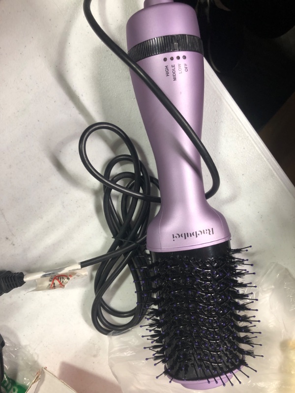 Photo 3 of Hair Dryer Brush,Hot Air Brush, Blow Dryer bruch,One Step Hair Dryer and Volumizer with Salon Negative Ionic for Straightening, Professional Brush Hair Dryers for Men and Women (Purple)