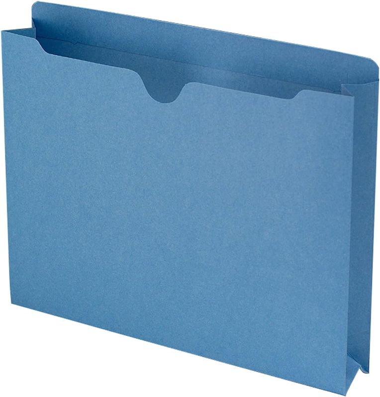 Photo 1 of Smead File Jacket, Reinforced Straight-Cut Tab, 2" Expansion, Letter Size, blue, 50 per Box (75569)