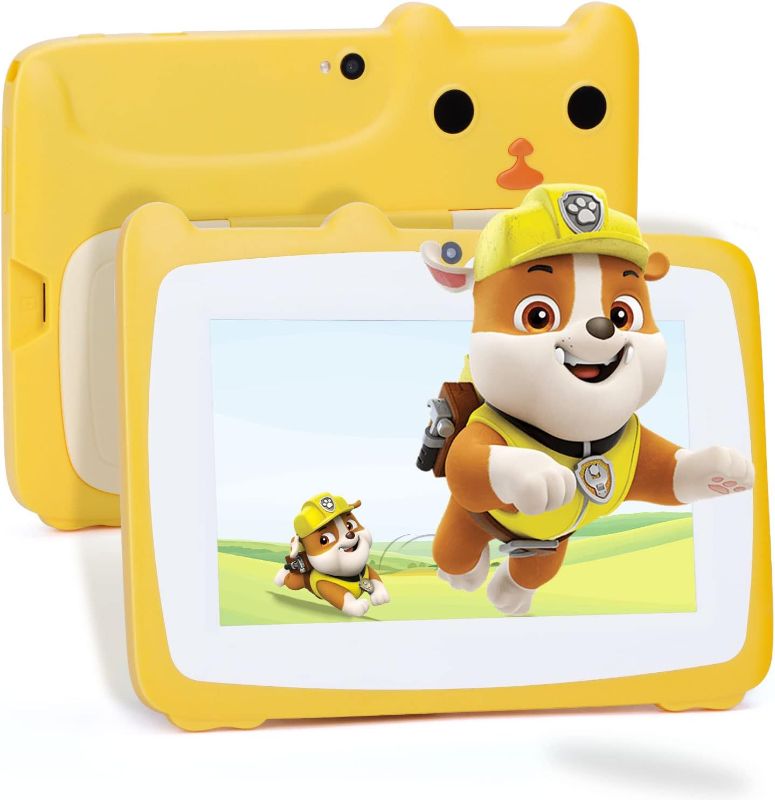 Photo 1 of C idea Tablet for Kids Age 3-7,Android 12 Kids Tablet for Toddler,7" Children Tablet with Case/WiFi/Dual Camera/32gGB+32GB Expanded/HD IPS Safety Eye Protection for Boys and Girls Gift Yellow