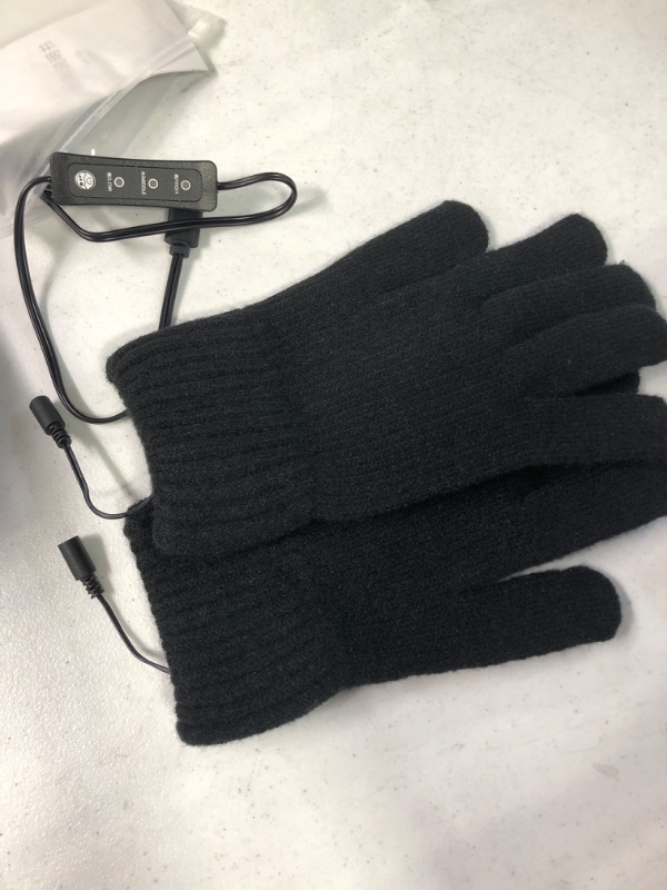 Photo 3 of USB Power Heated Gloves for Men Women, Temperature Adjustable Electric Heated Gloves, Knitted Wool USB Hand Warmer Gloves for Typing, Mitten Winter Hands Warm Laptop Gloves, Battery Box Not Supplied