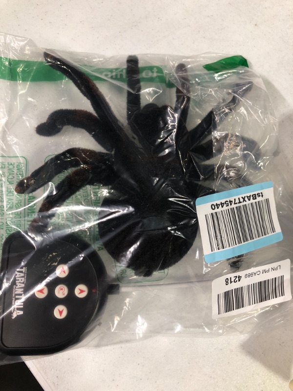 Photo 2 of Aerbee Remote Control Spider Toys, RC Giant Tarantula Toys Wireless Remote Control High Simulation Spider Animal Toys Realistic Action with Glowing Eyes Perfect for Joke Game Kids Playing, 9 in