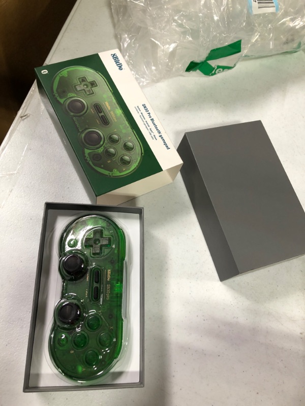 Photo 3 of AKNES 8Bitdo SN30 Pro Bluetooth Controller, Retro Clasic Wireless Controller with Joysticks Rumble Vibration, Gamepad for Switch/Switch OLED, PC, macOS, iOS, Android, Steam Deck & Raspberry Pi - Jade Green