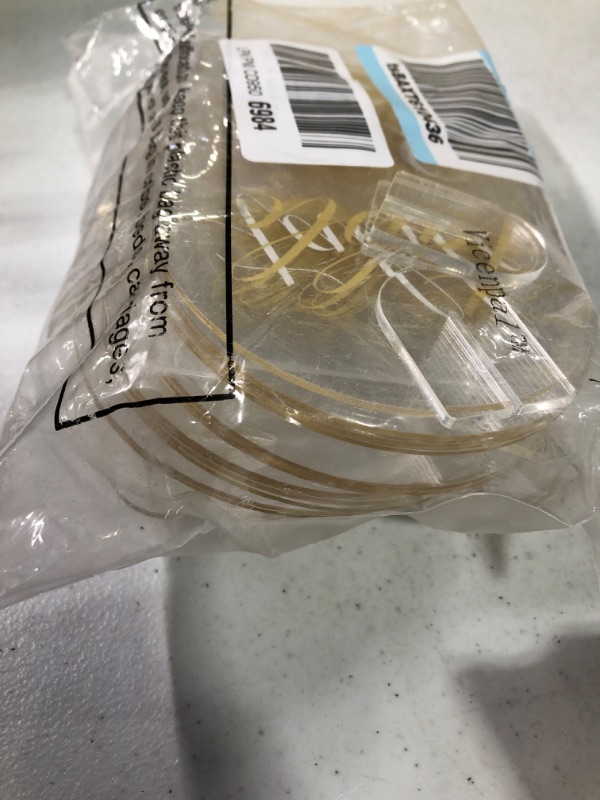 Photo 1 of Vicenpal 30 Sets Arch Acrylic Sign Gold Printed 1-30 Table Signs with Stands Calligraphy Clear Table Number Display Stand for Wedding Reception Event Party Restaurant Centerpieces Decor (4 x 6 Inch)