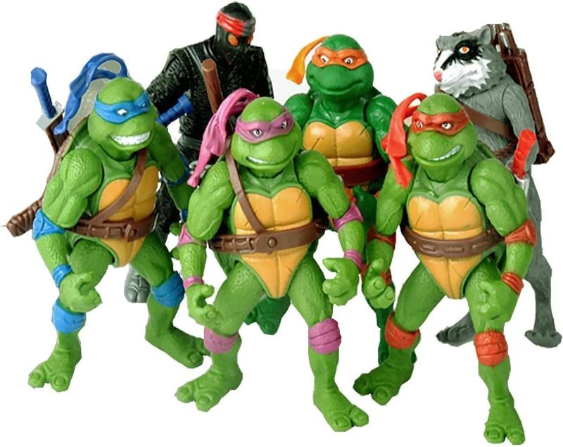 Photo 1 of 4pcs Turtles Toys Turtles Action Figures Turtles Cake Toppers for boy Superhero Toys Gifts