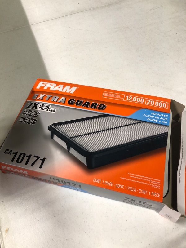 Photo 2 of FRAM Extra Guard CA10171 Replacement Engine Air Filter for Select Toyota Venza and Camry Models, Provides Up to 12 Months or 12,000 Miles Filter Protection