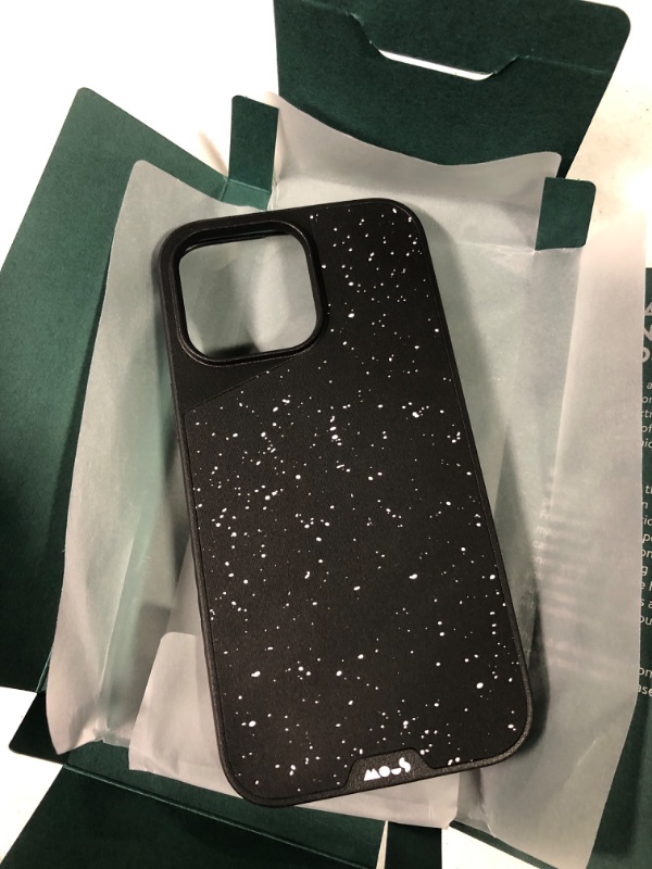 Photo 3 of Mous - Case for iPhone 14 Pro Max - Speckled Black Fabric - Limitless 5.0 - iPhone 14 Pro Max Case MagSafe Compatible - iPhone 14 Pro Max Phone Case Shockproof iPhone 14 Pro Max Speckled Black Fabric