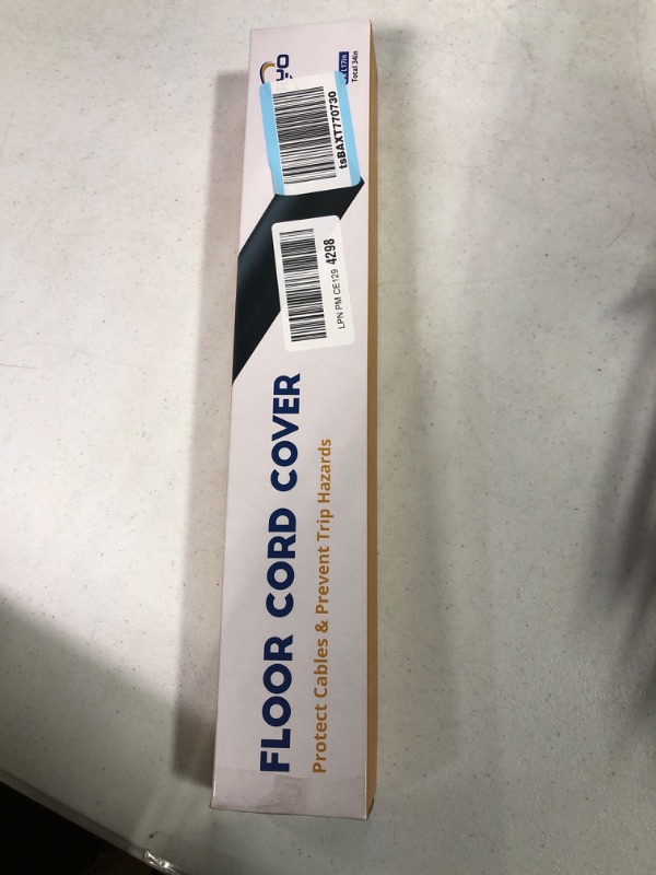 Photo 2 of 34in Cord Cover Floor, Large Capacity Floor Cable Cover, Hard PVC Cord Hider Floor, Floor Wire Cover for Cable Management Floor, Cable Floor Cover Brown, 2X l17in, Cord Cavity - 1.77"(W) x 0.59"(H) L-34in (2 x L17in) Brown