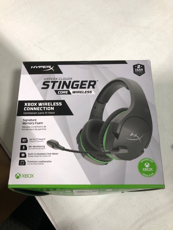Photo 2 of HyperX CloudX Stinger Core – Wireless Gaming Headset, for Xbox Series X|S and Xbox One, Memory foam & Premium Leatherette Ear Cushions, Noise-Cancelling Wireless CloudX Stinger Core Headset