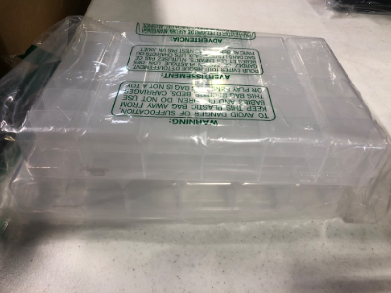 Photo 1 of 2 Pack 36 Grids Clear Plastic Organizer Box with Adjustable Dividers, Small Craft Organizers and Storage, Compartment Container for Bead, Nail, Jewelry, Art, DIY Crafts, Fishing Tackle, Small Items