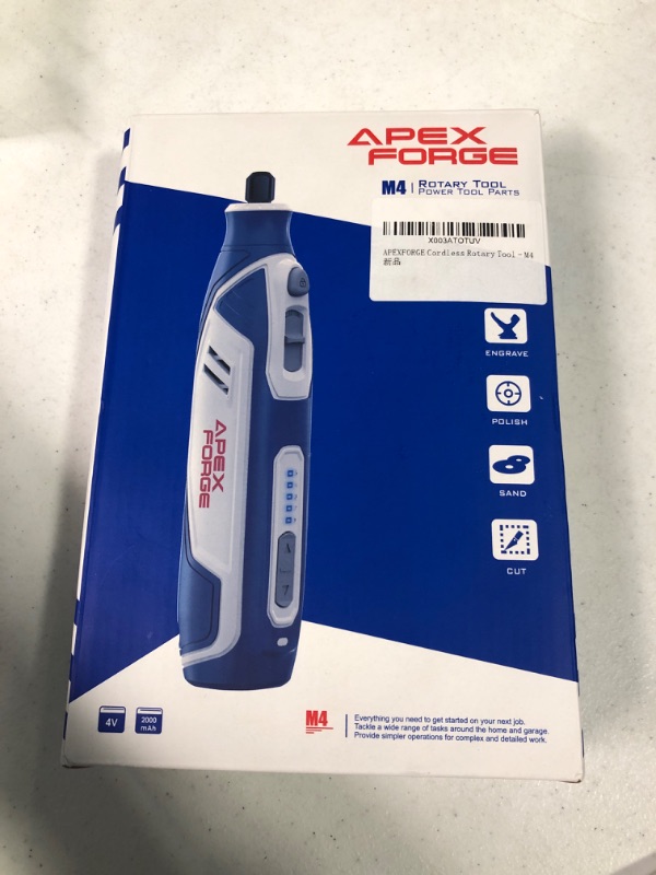 Photo 1 of APEXFORGE M4 Cordless Rotary Tool, 4V 2.0Ah Rechargeable Battery, Keyless Chuck, 5-Speeds 25000 RPM, USB-C Charging, 91 Pcs Accessories, Protective Shield, Ideal for Sanding/Carving/Grinding and More